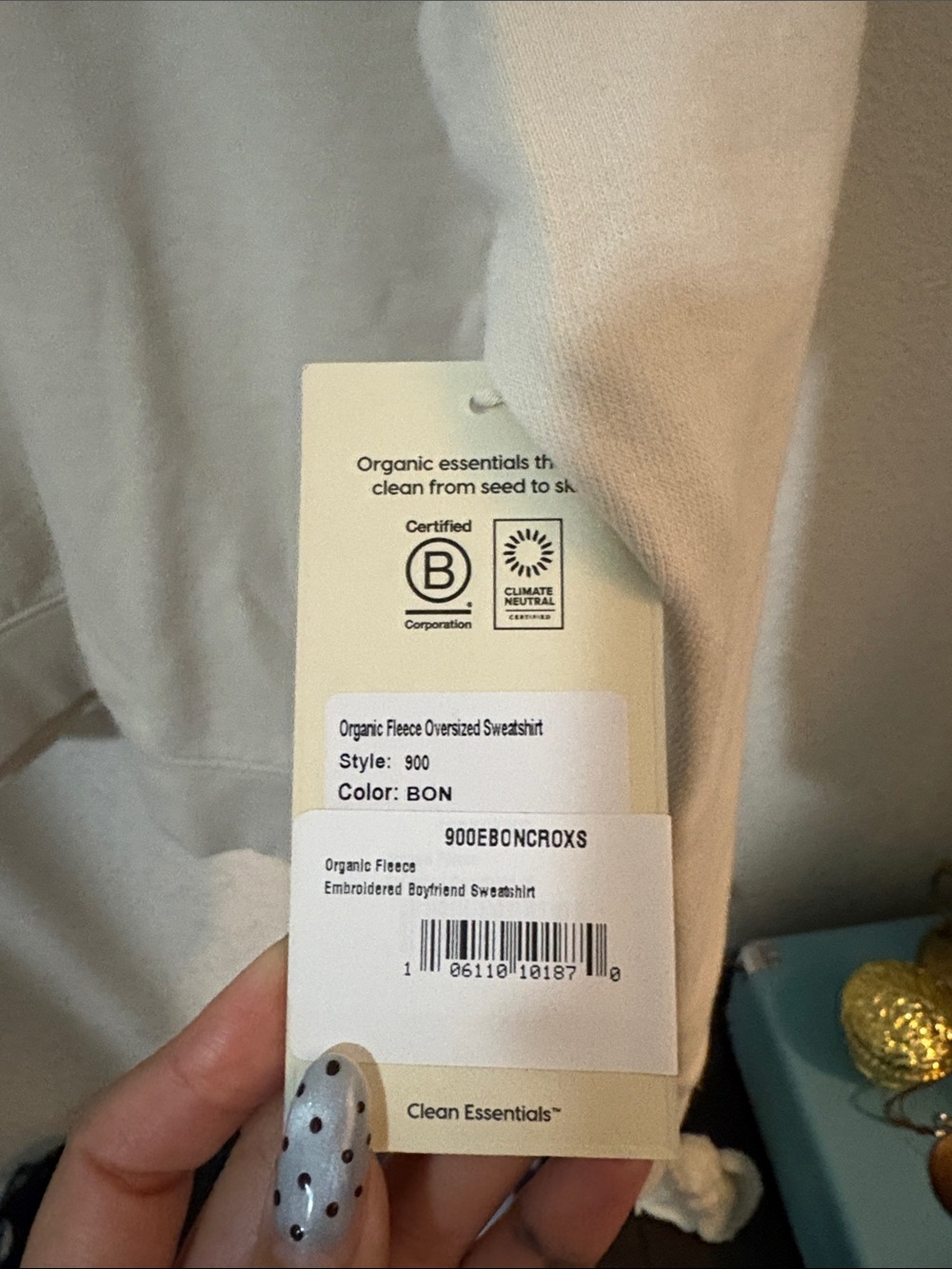 MATE the Label Cream Crewneck Sweater with Croissant Embroidery - Picture 7 of 8